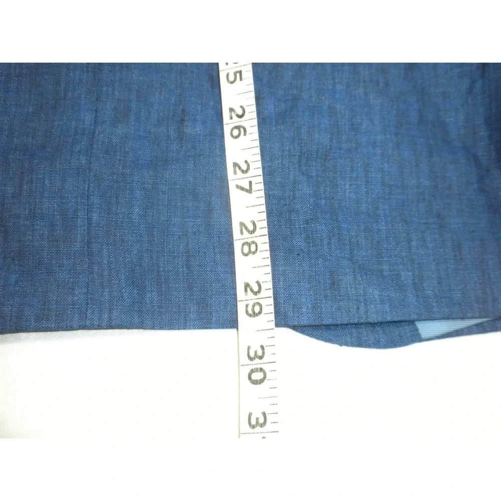 Savile‎ Row Sport Coat 36R Blue Linen 2 Button Dual Vent Lined Blazer Jacket
